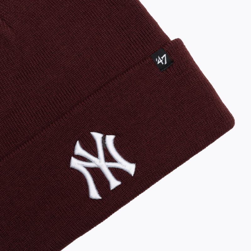 Шапка зимова 47 Brand MLB New York Yankees Haymaker dark maroon 3