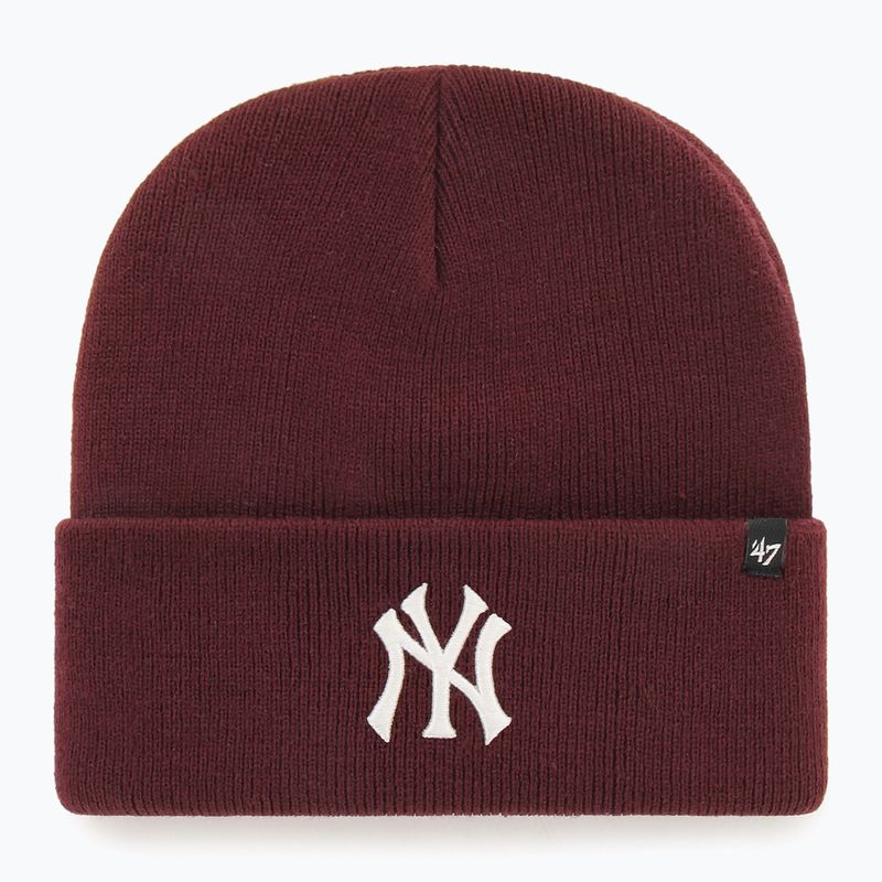 Шапка зимова 47 Brand MLB New York Yankees Haymaker dark maroon