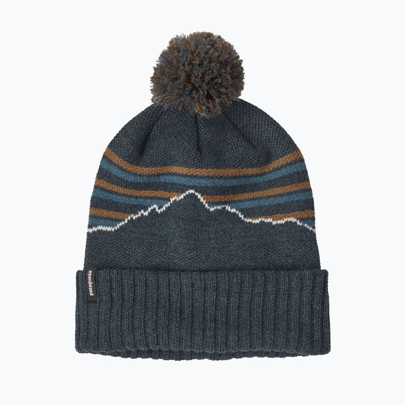 Шапка зимова Patagonia Powder Town Beanie fitz roy stripe knit/smolder blue