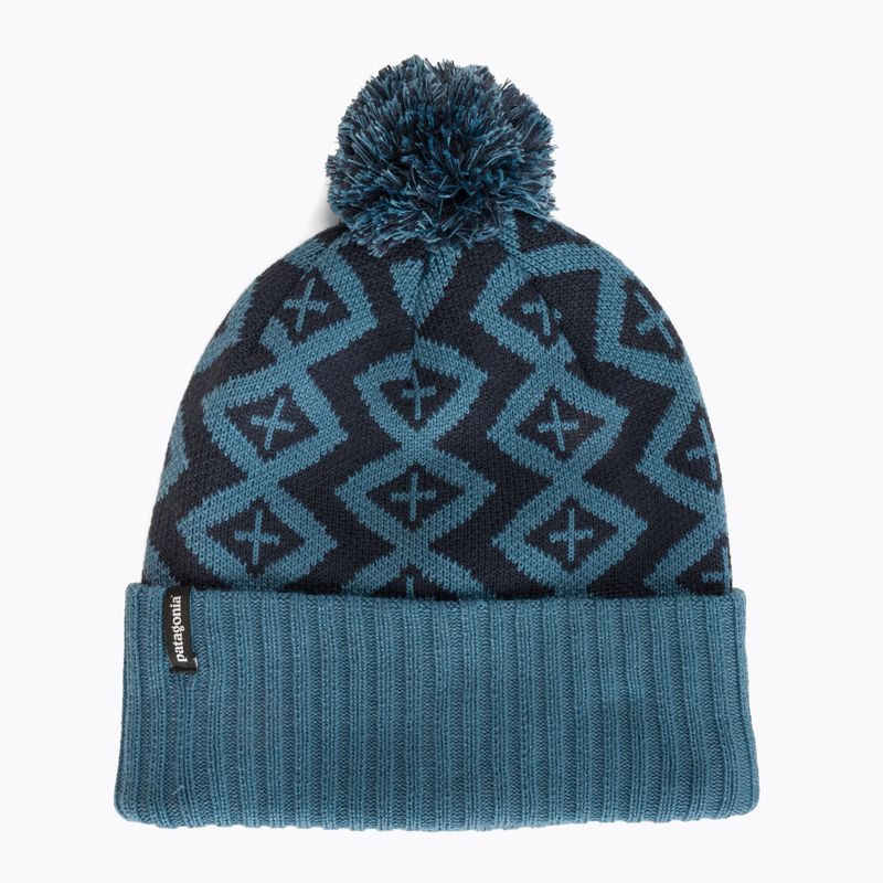 Шапка зимова Patagonia Powder Town Beanie perennial pinecone/wavy blue 5