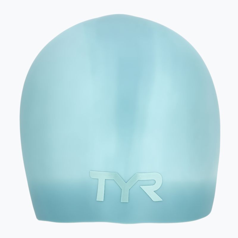 Шапочка для плавання TYR Long Hair Wrinkle Free Silicone light blue