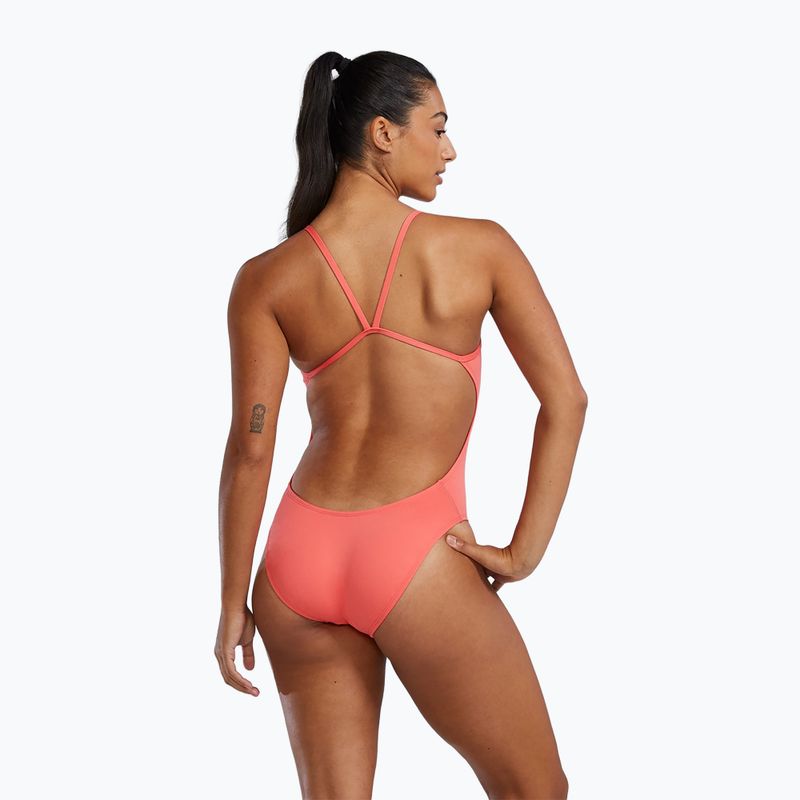 Купальник суцільний жіночий TYR Durafast Elite Solid Cutoutfit coral 2