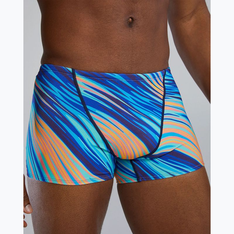 Плавки чоловічі TYR Durafast Elite Riptidal Square Leg teal/orange 5