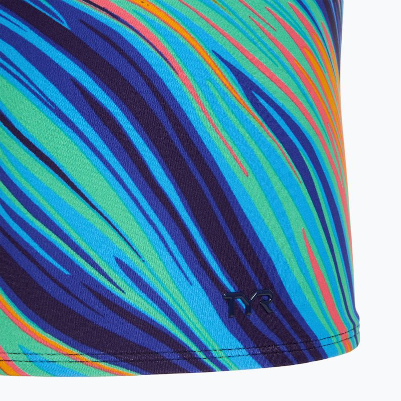 Плавки чоловічі TYR Durafast Elite Riptidal Square Leg teal/orange 3