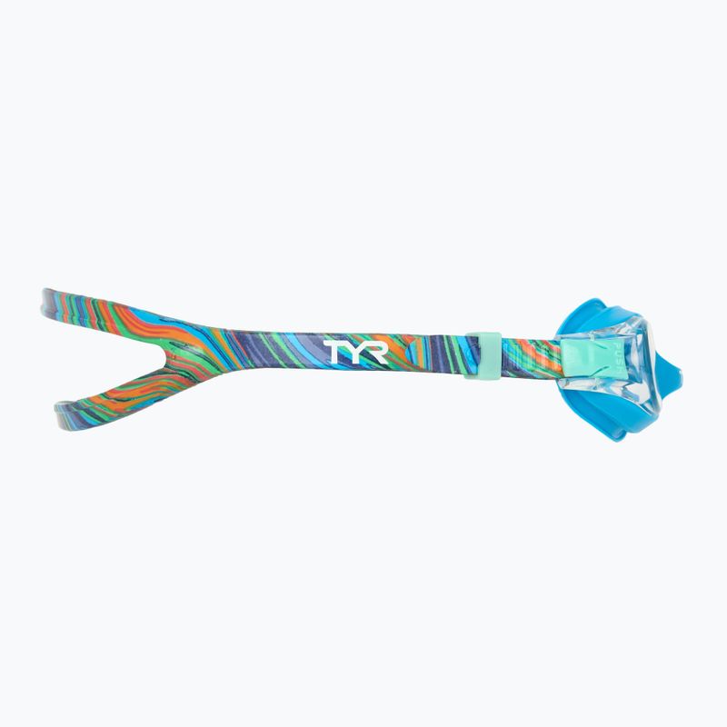 Окуляри для плавання дитячі TYR Swimple Printed teal/orange 3