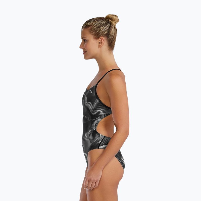 Купальник суцільний жіночий TYR Durafast Elite Waveform Cutoutfit titanium 7