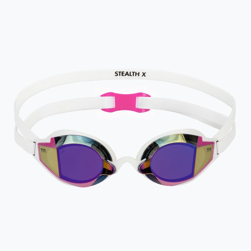 Окуляри для плавання TYR Stealth-X Performance Mirrored pink/white 2