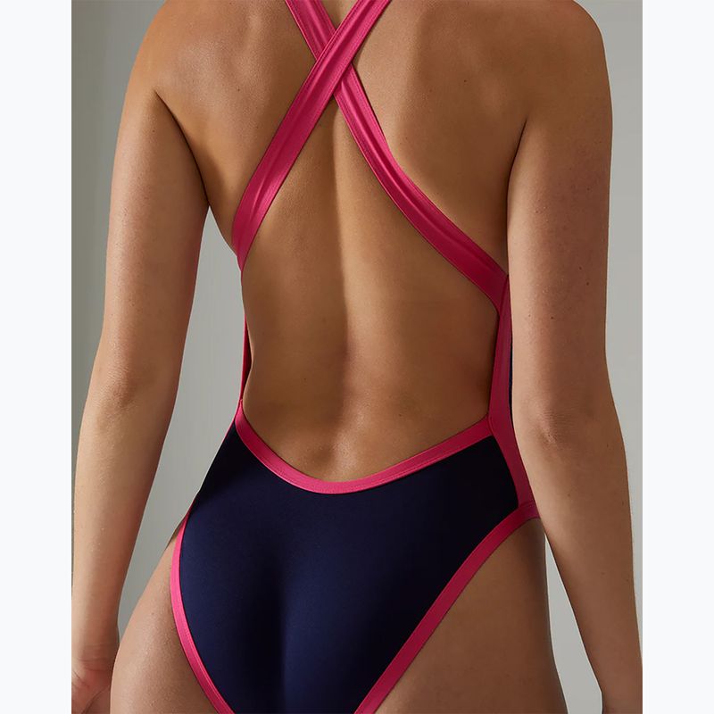 Купальник суцільний жіночий TYR Durafast Elite Wide Strap Openbackfit navy/pink 6