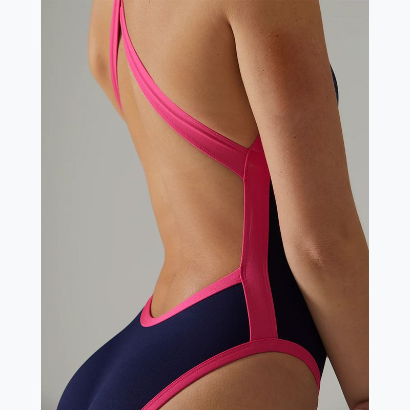 Купальник суцільний жіночий TYR Durafast Elite Wide Strap Openbackfit navy/pink 8