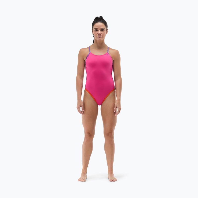 Купальник суцільний жіночий Tyr Multistrap Cutoutfit Durafast Elite pink/multi 2