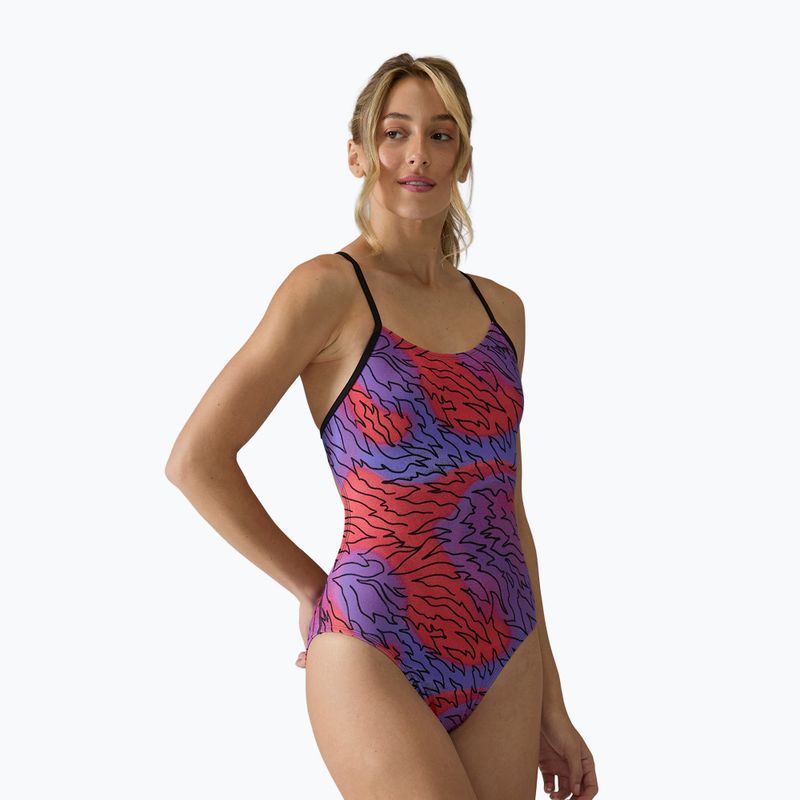Купальник суцільний жіночий Tyr Cutoutfit Hodori orange/purple 3