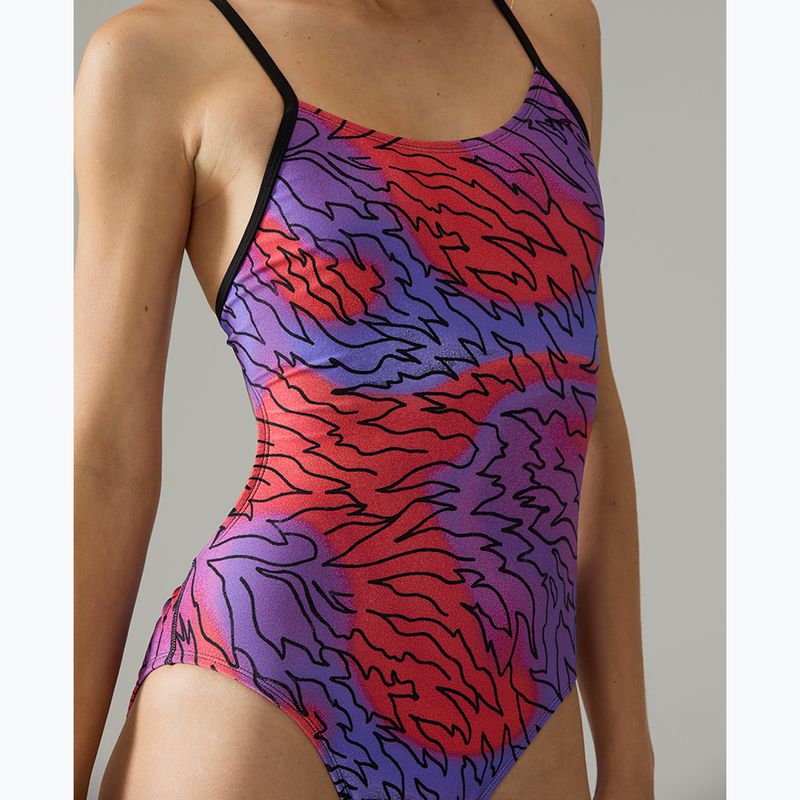 Купальник суцільний жіночий Tyr Cutoutfit Hodori orange/purple 5