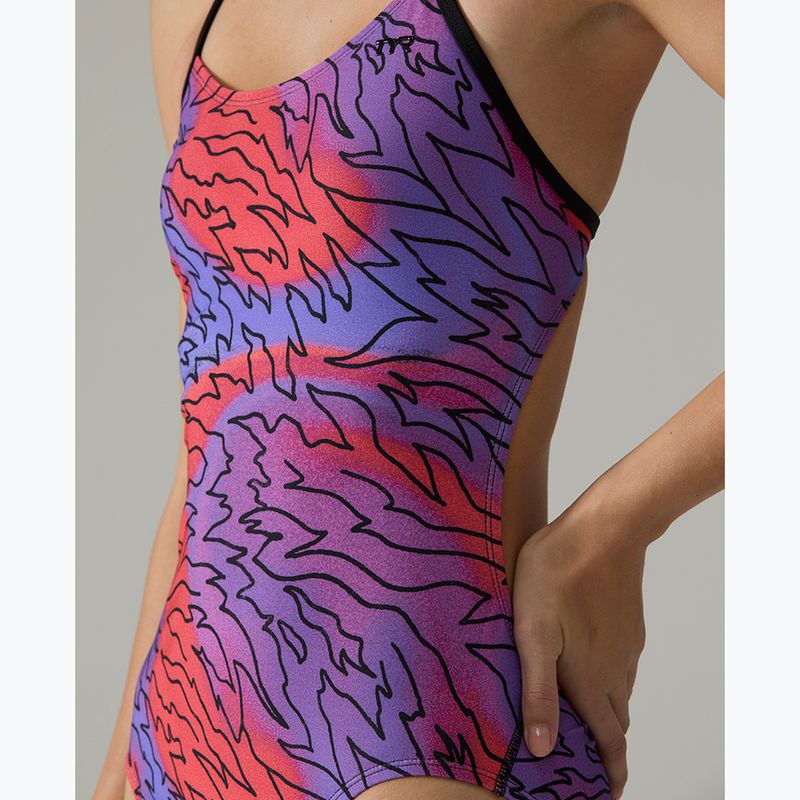 Купальник суцільний жіночий Tyr Cutoutfit Hodori orange/purple 6