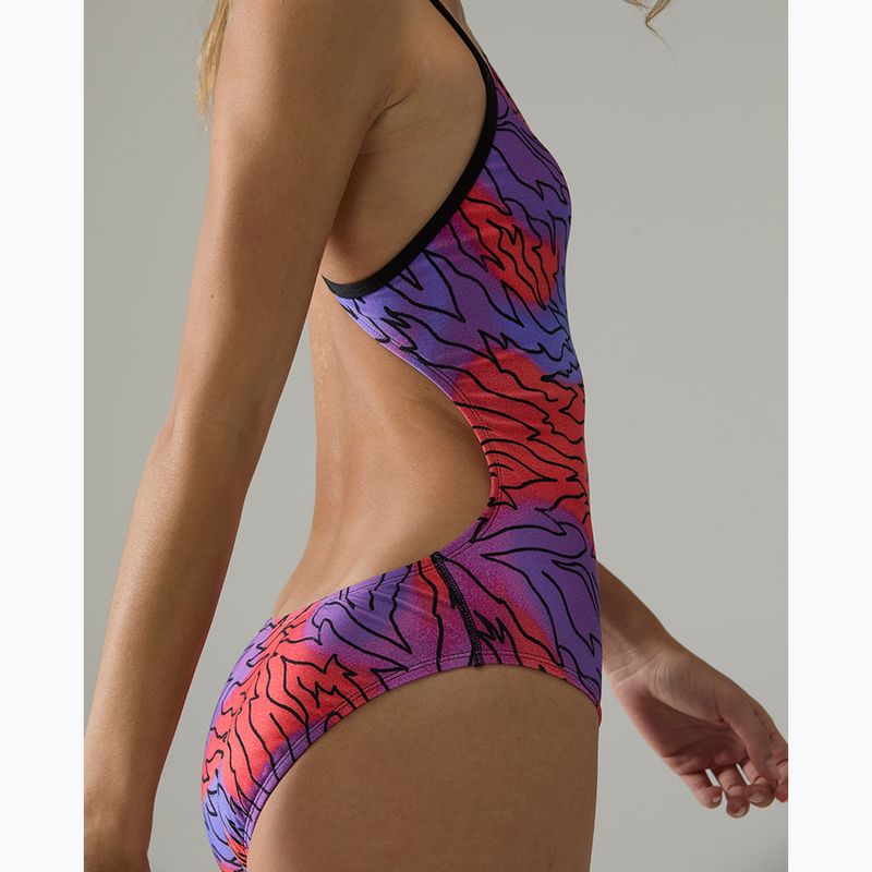 Купальник суцільний жіночий Tyr Cutoutfit Hodori orange/purple 8