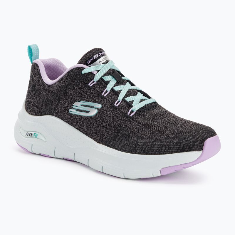 Кросівки тренувальні жіночі SKECHERS Arch Fit Comfy Wave black/lavender