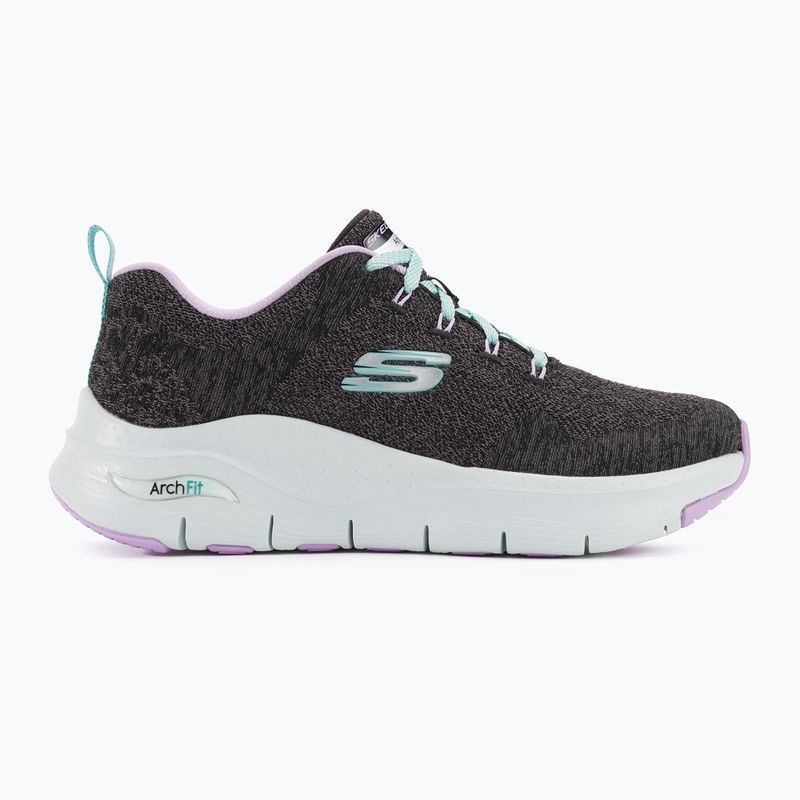 Кросівки тренувальні жіночі SKECHERS Arch Fit Comfy Wave black/lavender 2