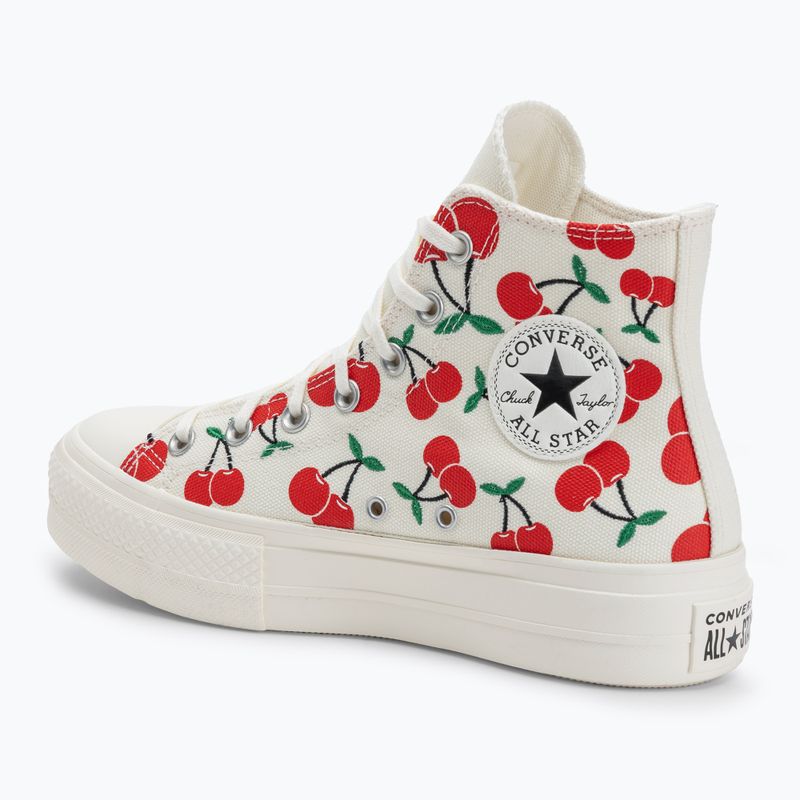 Жіночі кросівки Converse Chuck Taylor All Star Lift Platform Cherries Hi egret/червоний/зелений 3