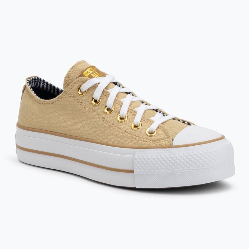 Кеди жіночі Converse Chuck Taylor All Star Lift Platform Herringbone Stripe utility sunflower/trek tan