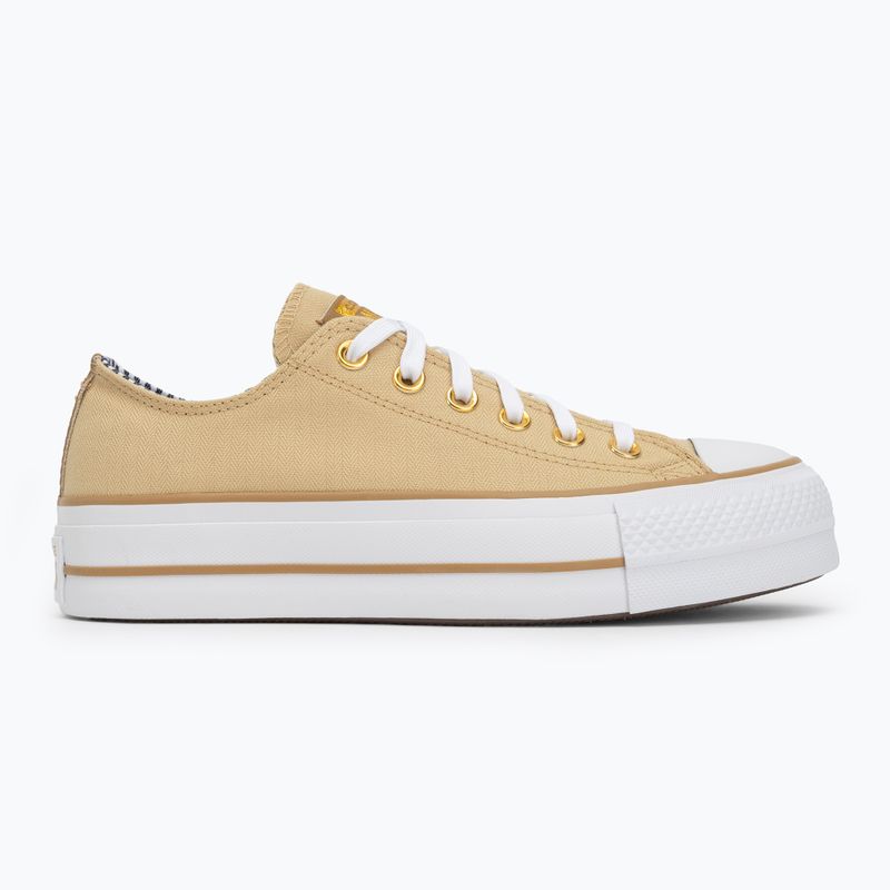 Кеди жіночі Converse Chuck Taylor All Star Lift Platform Herringbone Stripe utility sunflower/trek tan 2