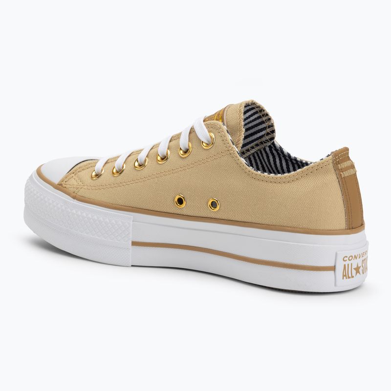 Кеди жіночі Converse Chuck Taylor All Star Lift Platform Herringbone Stripe utility sunflower/trek tan 3