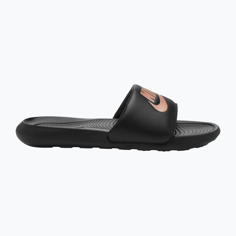Шльопанці жіночі Nike Victori One Slide black/black/metallic red bronze 8