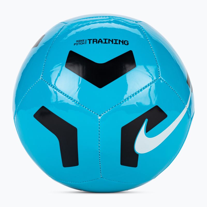 М'яч футбольний Nike Pitch Training light blue fury/black/white розмір 4