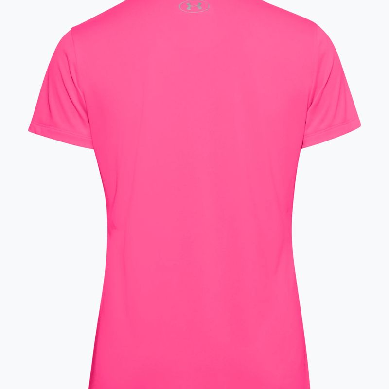 Футболка для тренувань жіноча Under Armour Tech SSV - Solid 653 рожево-срібляста 1255839 2
