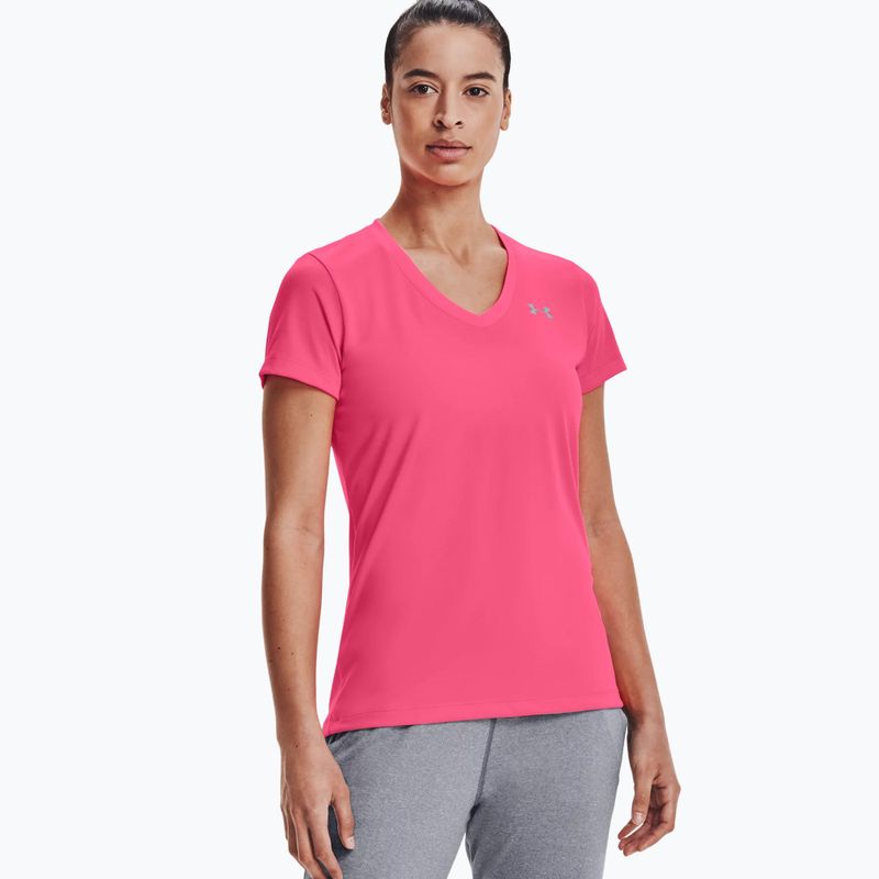 Футболка для тренувань жіноча Under Armour Tech SSV - Solid 653 рожево-срібляста 1255839 3