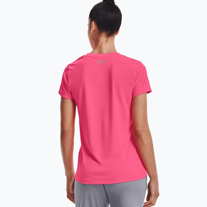 Футболка для тренувань жіноча Under Armour Tech SSV - Solid 653 рожево-срібляста 1255839 4