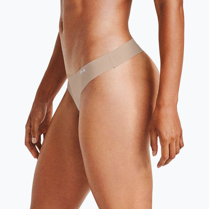 Жіночі стрінги Under Armour Ps Thong 3 шт чорні/бежеві/графітові 3