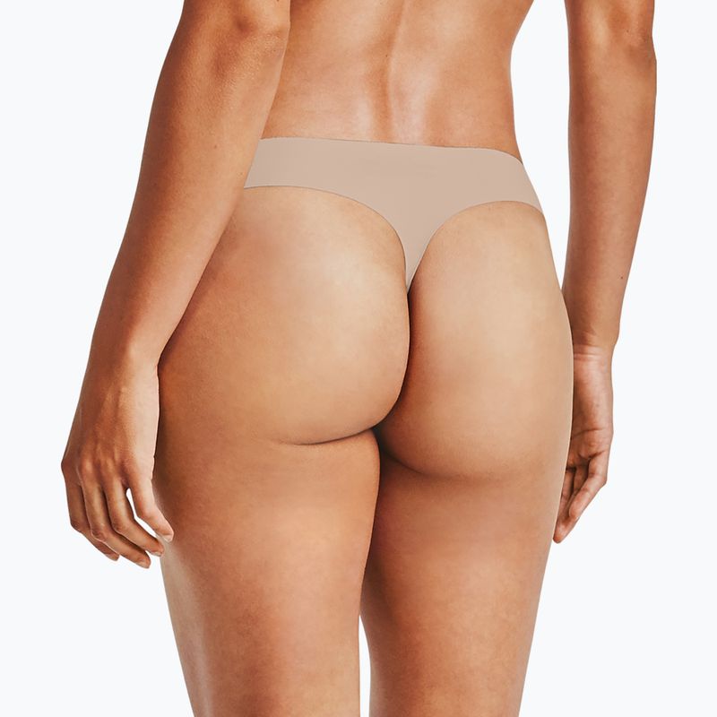 Жіночі стрінги Under Armour Ps Thong 3 шт чорні/бежеві/графітові 4