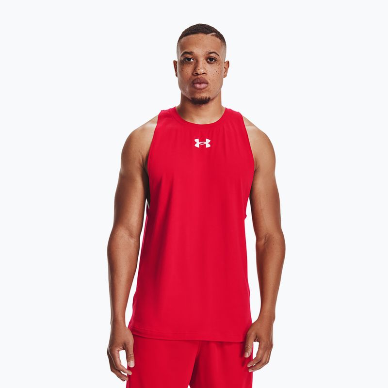 Чоловіча баскетбольна футболка Under Armour Baseline Cotton Tank червона/біла/біла