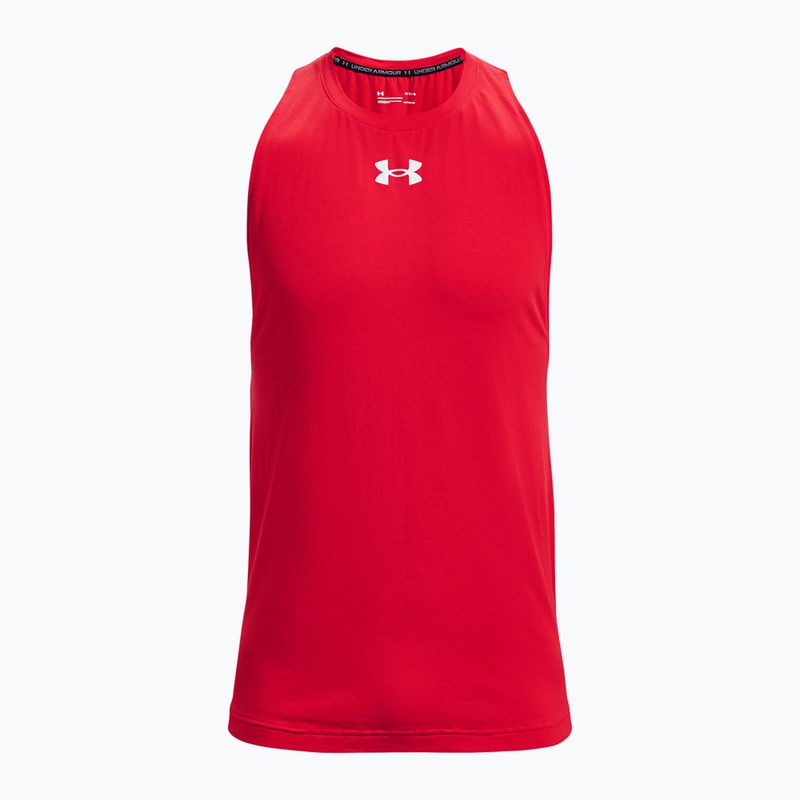 Чоловіча баскетбольна футболка Under Armour Baseline Cotton Tank червона/біла/біла 5