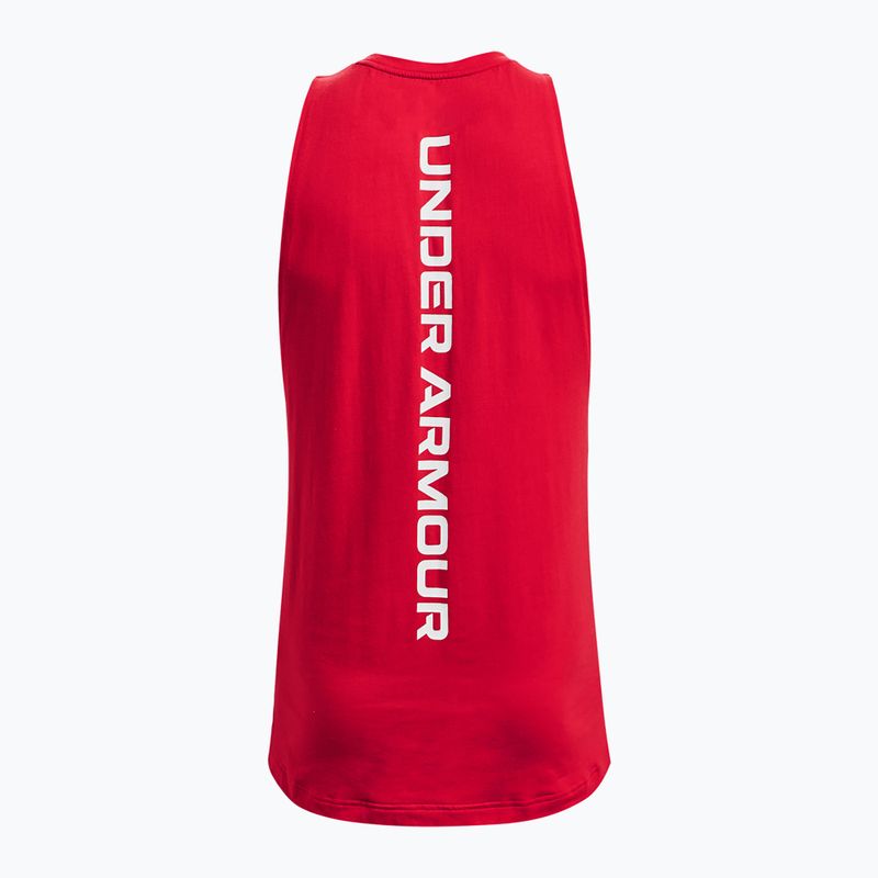 Чоловіча баскетбольна футболка Under Armour Baseline Cotton Tank червона/біла/біла 6