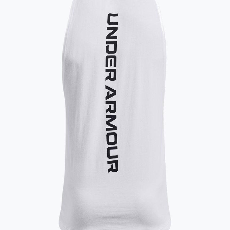 Футболка баскетбольна чоловіча Under Armour Baseline Cotton Tank 100 біло-чорна UAR-1361901100-100 6