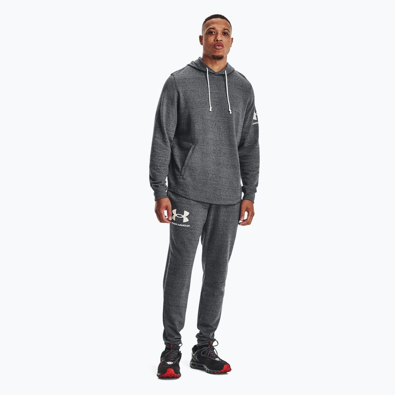 Штани чоловічі Under Armour Ua Rival Terry Jogger pitch gray light heather/onyx white 2