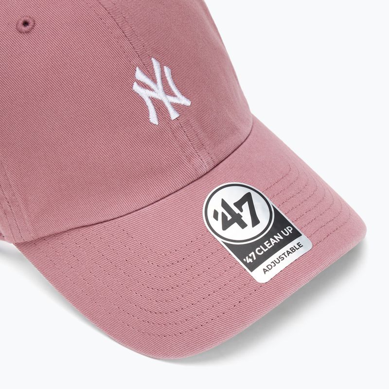 Кепка 47 Brand MLB New York Yankees Base Runner CLEAN UP mauve 3