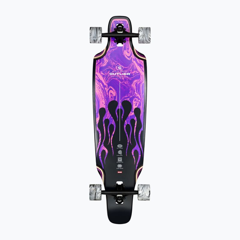 Скейтборд longboard Globe Outlier purple flames 3
