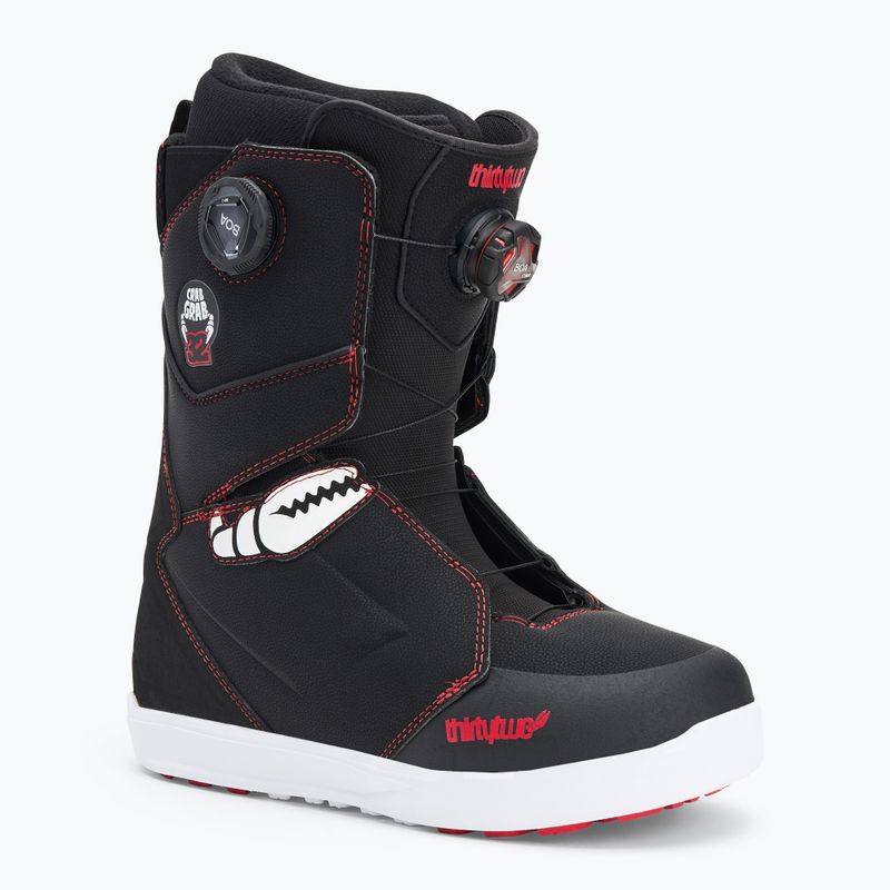 Черевики сноубордичні чоловічі ThirtyTwo Lashed Double Boa Crab Grab '24 black/white/red