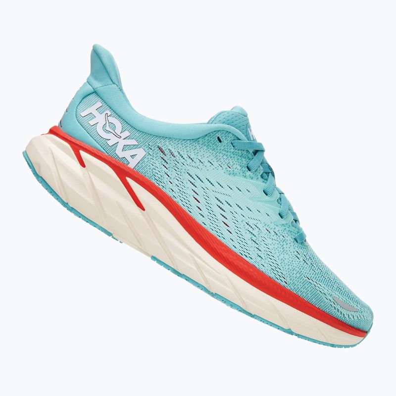 Жіночі бігові кросівки HOKA Clifton 8 Wide aquarelle/яєчна шкаралупа сині 7