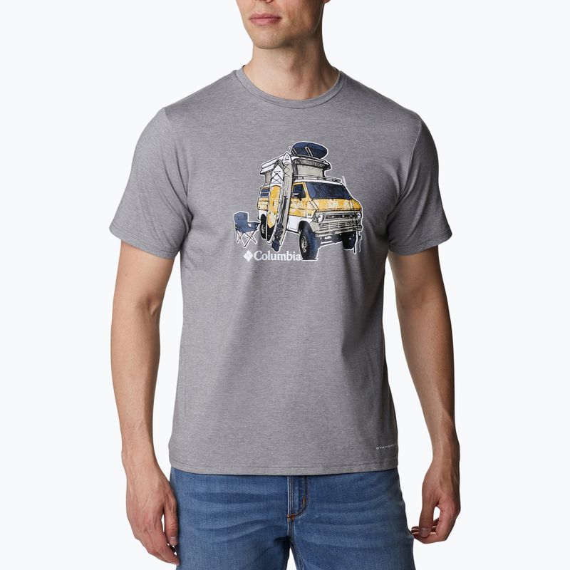 Футболка трекінгова чоловіча Columbia Sun Trek city grey heather/h2o fanatic graphic 5