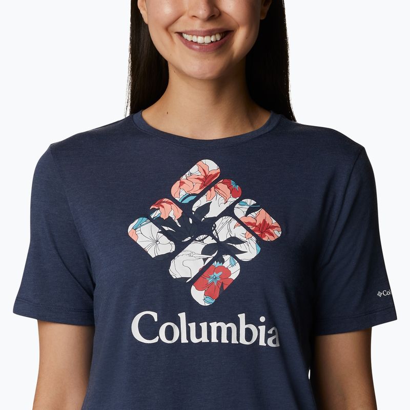 Футболка трекінгова жіноча  Columbia Bluebird Day Relaxed nocturnal heather/lakeshore flora 4