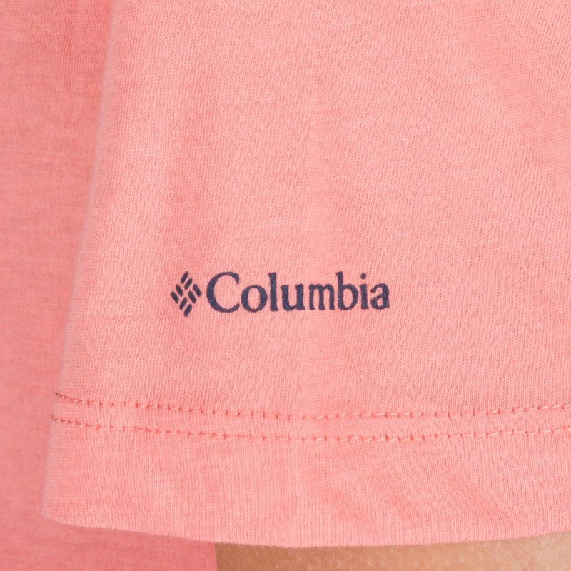 Футболка трекінгова жіноча  Columbia Bluebird Day Relaxed coral reef heather/lakeshore flora 4