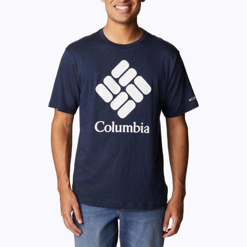 Футболка трекінгова чоловіча Columbia CSC Basic Logo collegiate navy/csc stacked logo