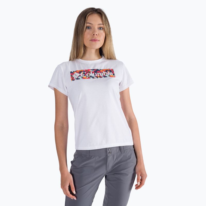 Футболка для трекінгу жіноча Columbia Sun Trek Graphic біла 1931753