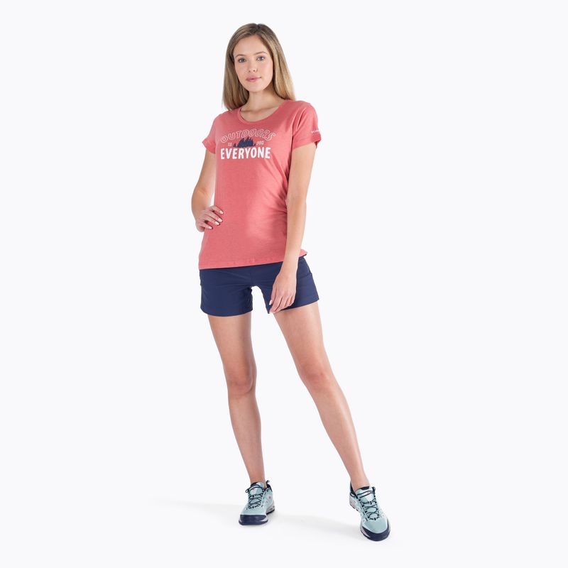 Футболка трекінгова жіноча Columbia Daisy Days Graphic dark coral heather/seek outdoors 6