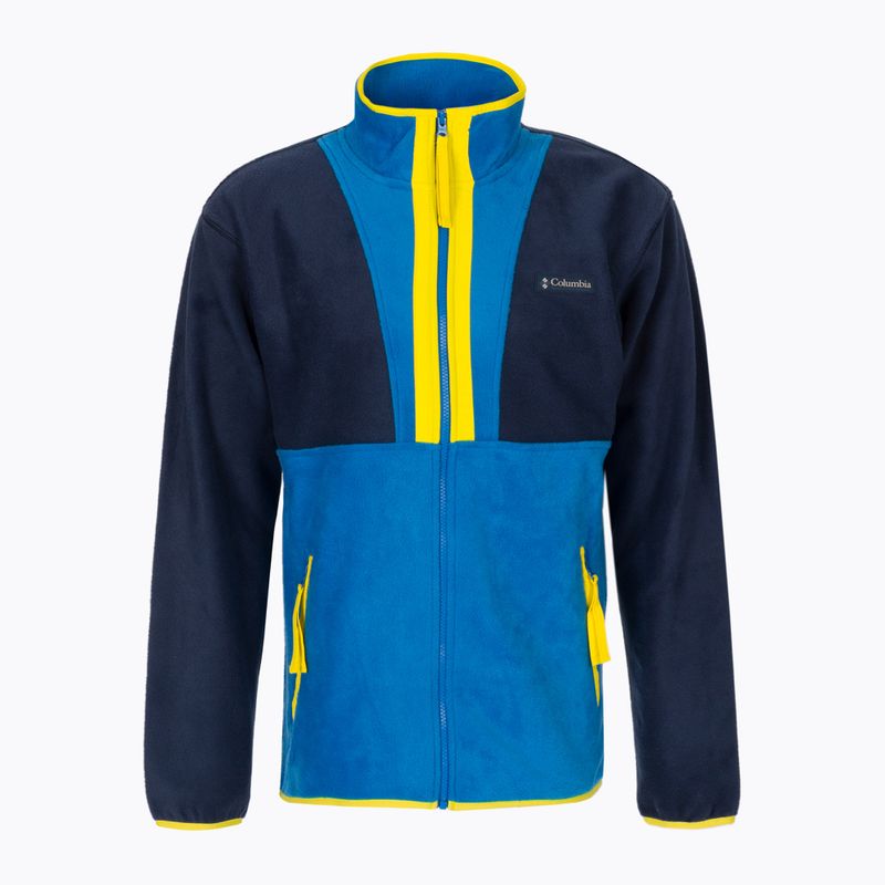 Кофта трекінгова чоловіча Columbia Back Bowl Full Zip collegiate navy/brt indigo/laser lemon 7