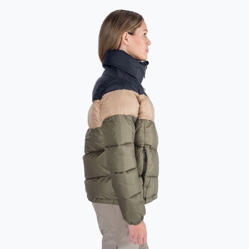 Пуховик жіночий Columbia Puffect Color Blocked stone green/beach/black 2