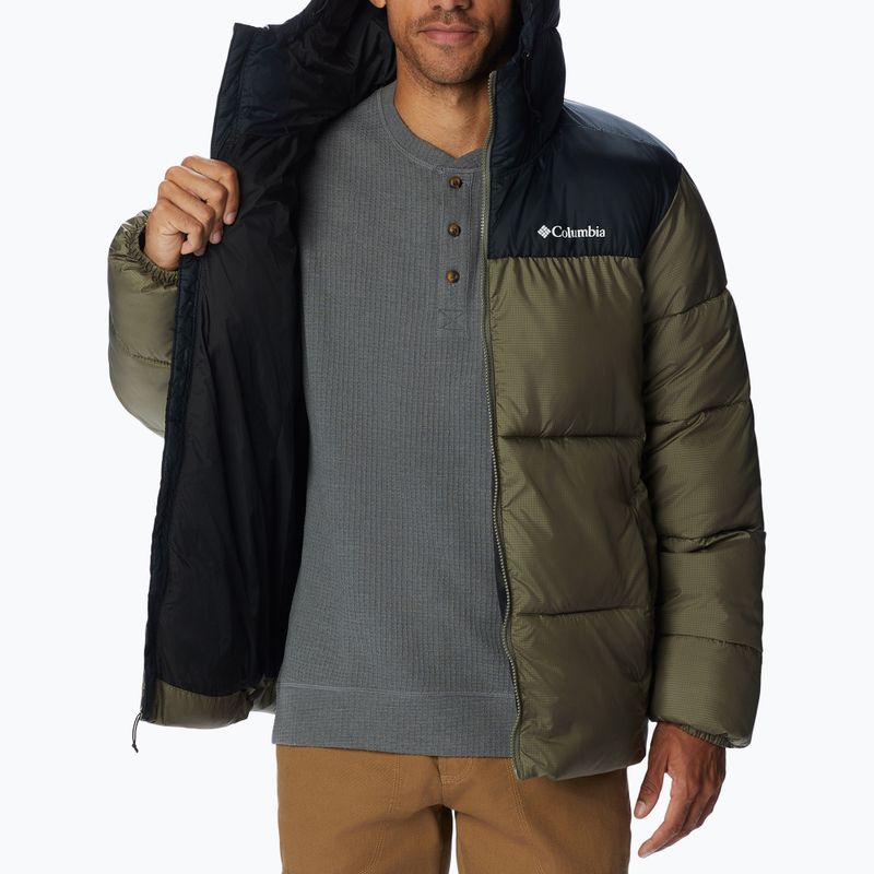 Пуховик чоловічий Columbia Puffect Hooded stone green/black 5