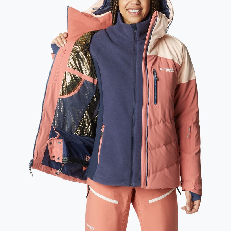 Куртка лижна жіноча Columbia Powderkeg III Down dark coral/peach blossom 4